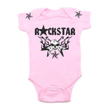 Skull Guitar Hero Flames Rockstar Deluxe Short Sleeve Baby Infant Bodysuit
