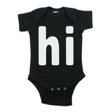 White "Hi" Word Short Sleeve Baby Infant Bodysuit