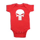 White Punisher Skull Short Sleeve Baby Infant Bodysuit