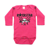 Skull Guitar Hero Flames Rockstar Deluxe Long Sleeve Baby Infant Bodysuit