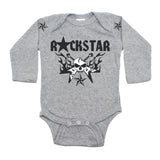 Skull Guitar Hero Flames Rockstar Deluxe Long Sleeve Baby Infant Bodysuit