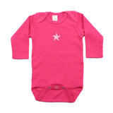 White Rockstar Nautical Star Long Sleeve Baby Infant Bodysuit