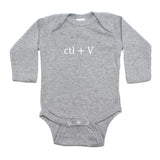 White Copy (Ctl + C) / Paste (Ctl + V) Twin Set Long Sleeve Baby Infant Bodysuits