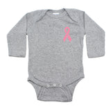 Breast Cancer Awareness Pink Ribbon Long Sleeve Infant Bodysuit