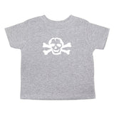 White Scribble Skull and Bones Baby-Girls Toddler Short Sleeve T-Shirt