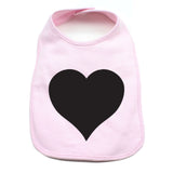Black Heart Holiday Cute Newborn Baby Soft Cotton Bib