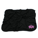 Pink Scribble Skull Black Cotton Swaddling Receiving Blanket