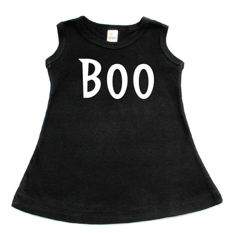 Halloween Boo A-Line Dress For Baby Girls