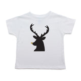 Christmas Black Reindeer with Glitter Nose Toddler Short Sleeve T-Shirts