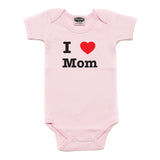Mother's Day I Heart Love Mom Short Sleeve Baby Infant Bodysuit