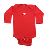 White Rockstar Nautical Star Long Sleeve Baby Infant Bodysuit