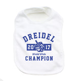 Hanukkah Dreidel Champion Newborn Baby 100% Cotton Bib