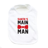 Christmas Santa's Main Man Baby 100% Cotton Infant Bib