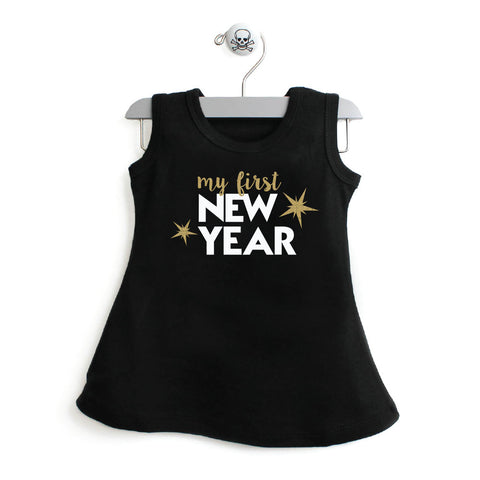 My First New Years A-line Dress For Baby Girls