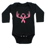 Save A Rack- Hunting Breast Cancer Ribbon Long Sleeve Bodysuit