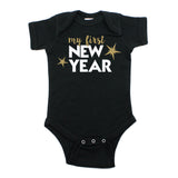 My First New Years Short Sleeve 100% Cotton Bodysuit