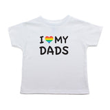 Father's Day I Love My Dads LGBT Rainbow Heart Toddler Short Sleeve T-Shirt