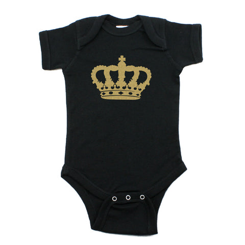 Gold Glitter Crown for a Queen Short Sleeve Baby Infant Bodysuit