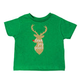 Christmas Joy Love Peace Glitter Reindeer Toddler Short Sleeve T-Shirts