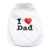 I Heart Love Dad Newborn Baby Soft Cotton Bib