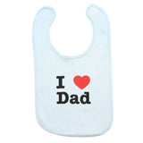 I Heart Love Dad Newborn Baby Soft Cotton Bib
