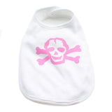 Pink Scribble Skull Newborn Baby Soft Cotton Bib