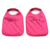 Black Copy/Paste(Ctl) Twin Set Unisex Newborn Baby Soft Cotton Bib