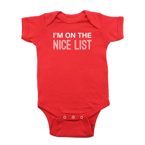 Christmas I'm on The Nice List Long Sleeve Infant Bodysuit