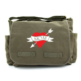 Heart Mom Tattoo love Army Heavyweight Canvas Messenger/Diaper Shoulder Bag