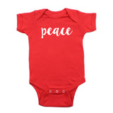 Christmas Joy & Peace Words Short Sleeve Infant Bodysuit