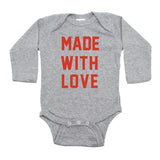 Valentine's Day Made With Love Long Sleeve Infant Bodysuit