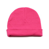 Infant Baby Beanie Cap in Fuchsia with White Scribble Skull