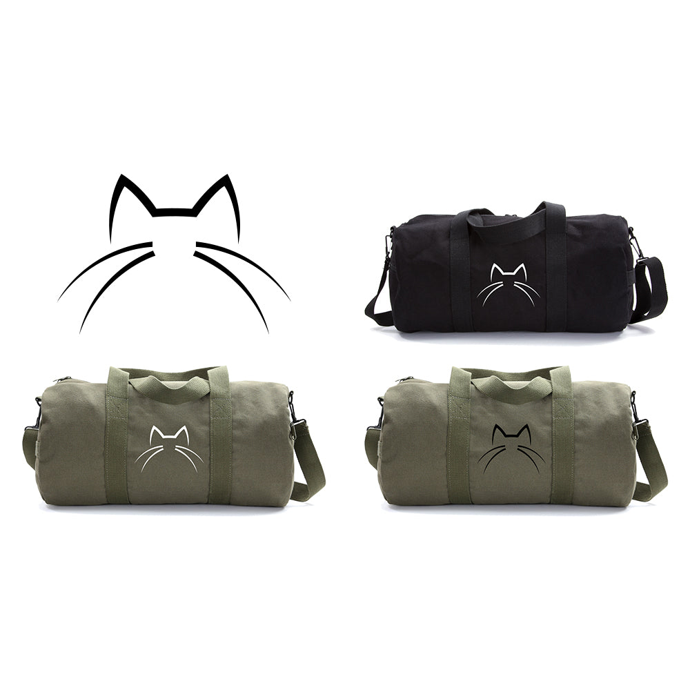 Kitty Cat Ears Whiskers Face Duffle Bag Army Style School Sports Gym D –  Crazy Baby Clothing