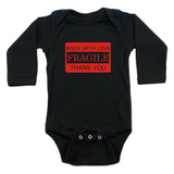 Fragile Made With Love Long Sleeve Cotton Bodysuit