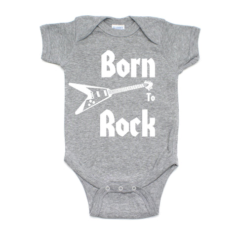 Born to Rock Electric Guitar Rockstar Short Sleeve Baby Infant Bodysuit