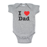 Father's Day I Heart Love Dad Short Sleeve Baby Infant Bodysuit