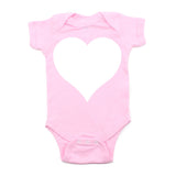 Big White Heart Short Sleeve Baby Infant Bodysuit