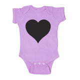 Big Black Heart Short Sleeve Baby Infant Bodysuit