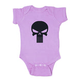 Black Punisher Skull Short Sleeve Baby Infant Bodysuit