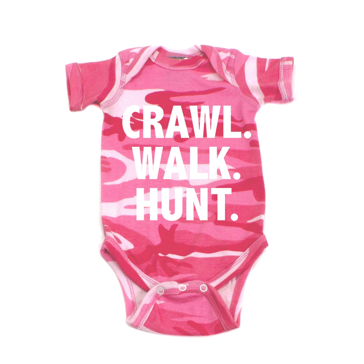 Baby Bodysuit - Hunting with Dad 6-12 Months / Pink