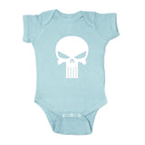 White Punisher Skull Short Sleeve Baby Infant Bodysuit