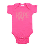 Breast Cancer Awareness Pink Hope Ribbon Short Sleeve Infant Bodysuit