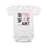 Breast Cancer Awareness I Wear Pink For My Aunt Short Sleeve Infant Bodysuit