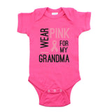 Breast Cancer Awareness I Wear Pink For My Grandma Short Sleeve Infant Bodysuit