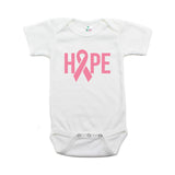 Breast Cancer Awareness Pink Hope Ribbon Short Sleeve Infant Bodysuit