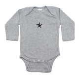 Black Rockstar Nautical Star Long Sleeve Baby Infant Bodysuit