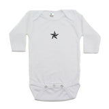 Black Rockstar Nautical Star Long Sleeve Baby Infant Bodysuit
