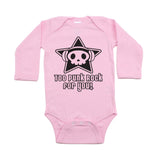 Too Punk Rock For You Skull Long Sleeve Baby Infant Bodysuit