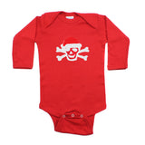 Christmas Scribble Skull Santa Hat Crossbone Long Sleeve Baby Infant Bodysuit