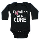 Breast Cancer Awareness Crawling For A Cure Long Sleeve Infant Bodysuit